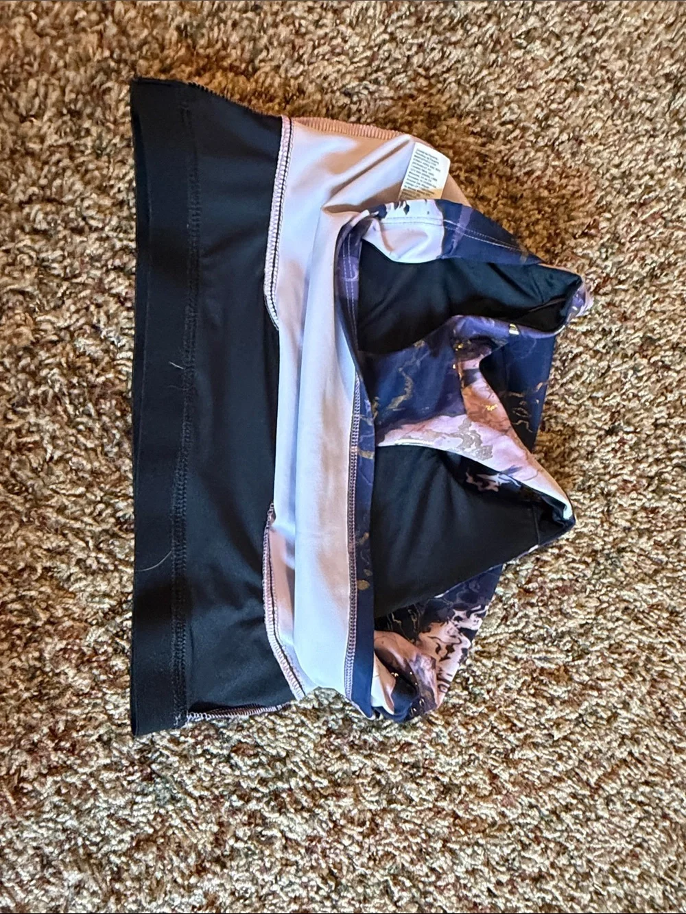 Old Navy Marble-Print Crop Tank Top in Navy, Pink & Gold
